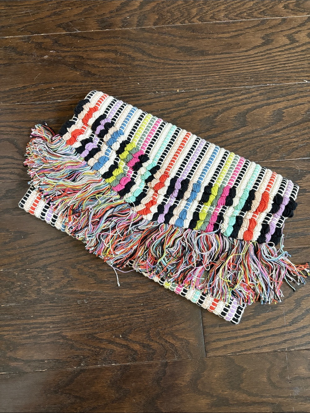 Stella & Dot Multicolor Fringe Crochet Clutch